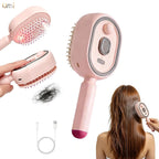 Brosse à Cheveux Électrique Vapeur – Brume Ionique, Réservoir d’Huile & Autonettoyante