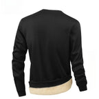 Sweat Homme Doublé Polaire – Col Rond, Manches Longues, Épais & Chaud