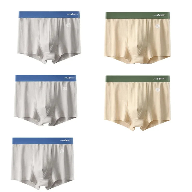 Lot 5 Boxers Homme Côtelés Respirants — Confort Quotidien, Sous-Vêtements