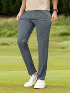 Pantalon d'été homme en soie glacée extensible — coupe cintrée