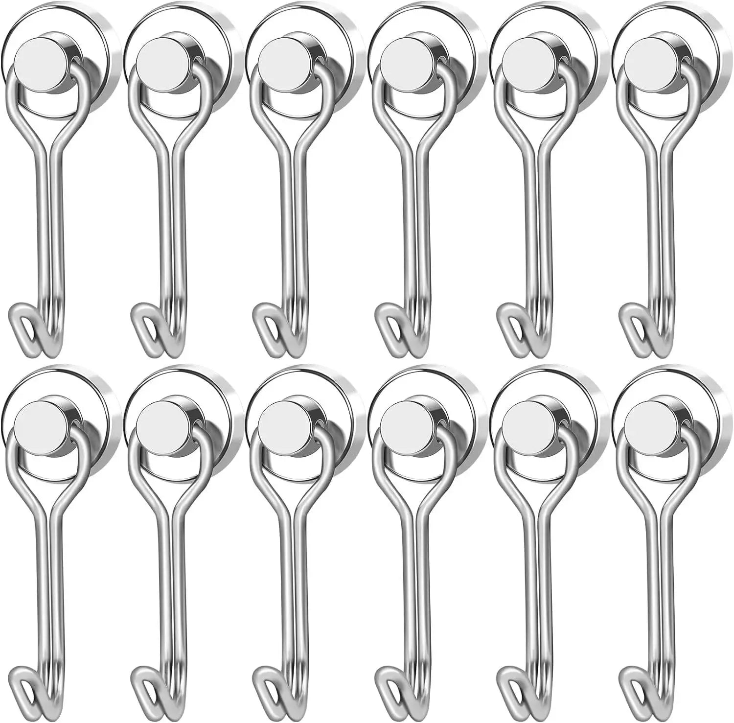 Crochets Magnétiques Ultra-Puissants en Néodyme – 6 pcs