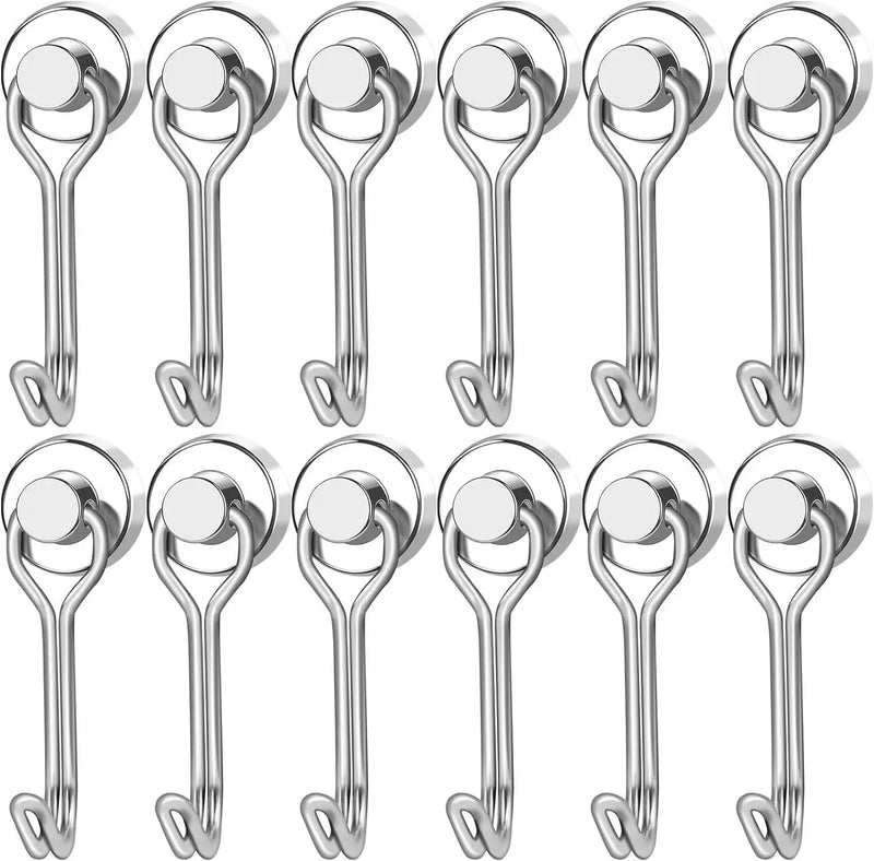 Crochets Magnétiques Ultra-Puissants en Néodyme – 6 pcs