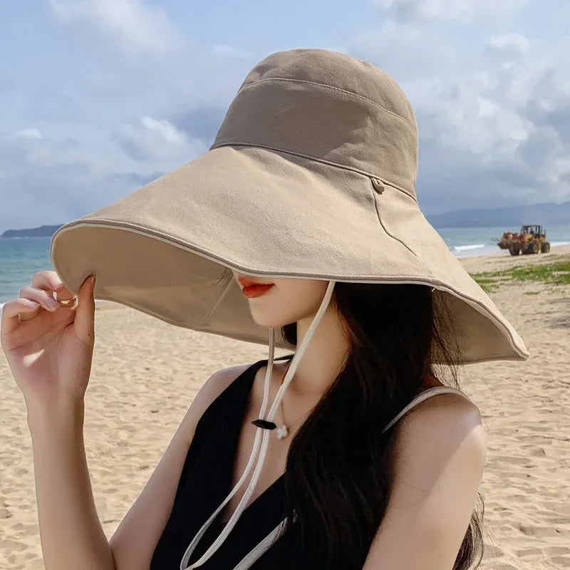 Chapeau Soleil Large Bord Femme UPF 50+ Réversible