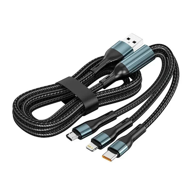 Lot de 2 Câble USB 3 en 1 charge rapide 120W