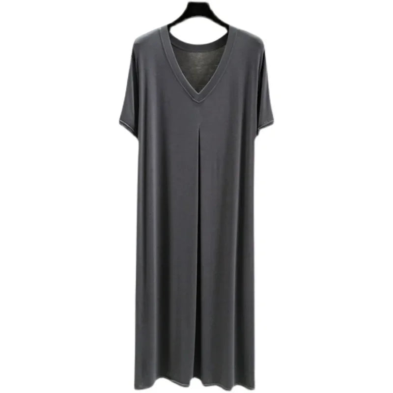 Robe de Nuit en Modal Fluide & Légère à Col V