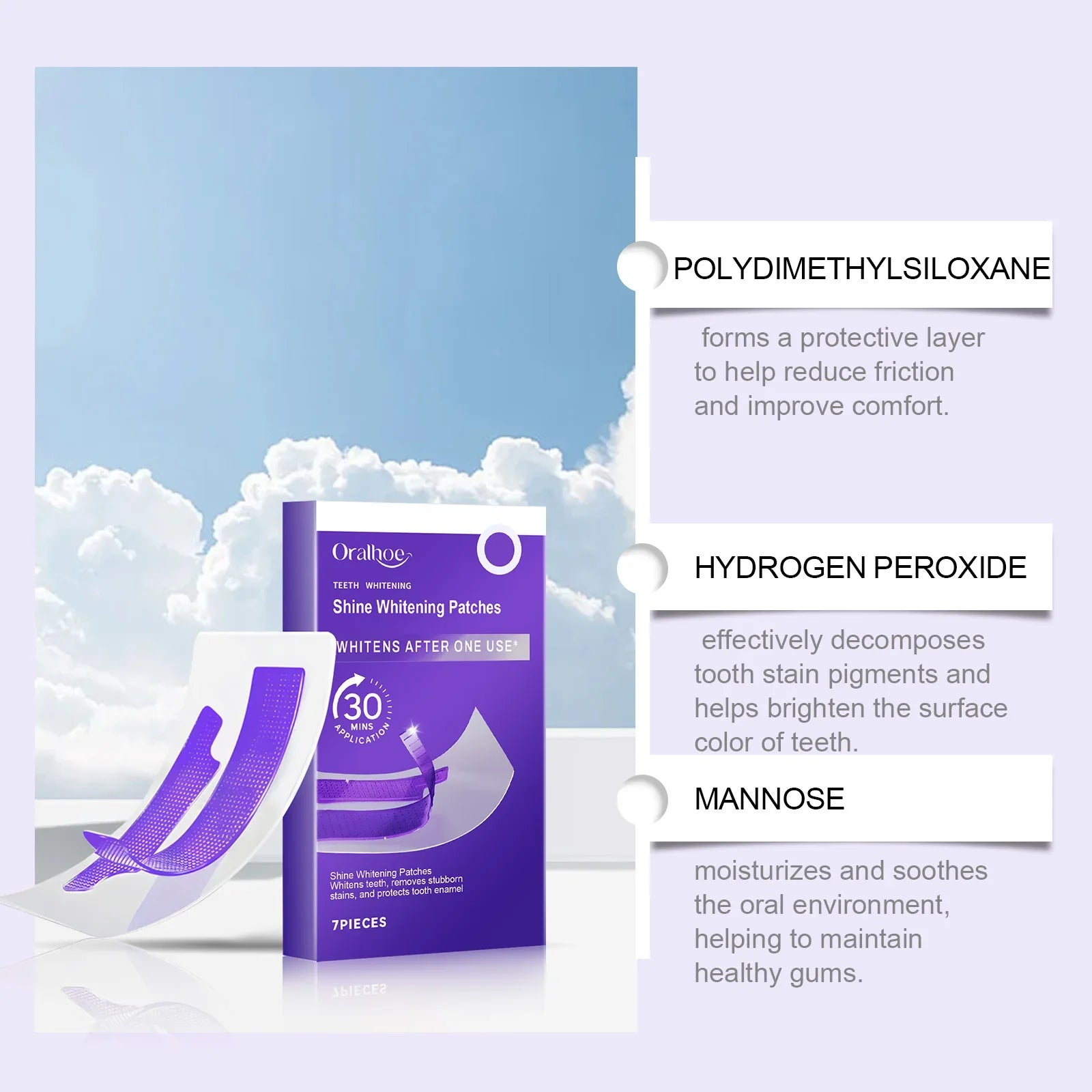 14x Bandes de Blanchiment Dentaire au Gel Violet - EXPRESS' 30min