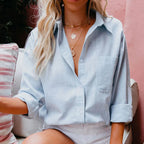 Chemise Tunique Élégante Femme – Lin & Coton