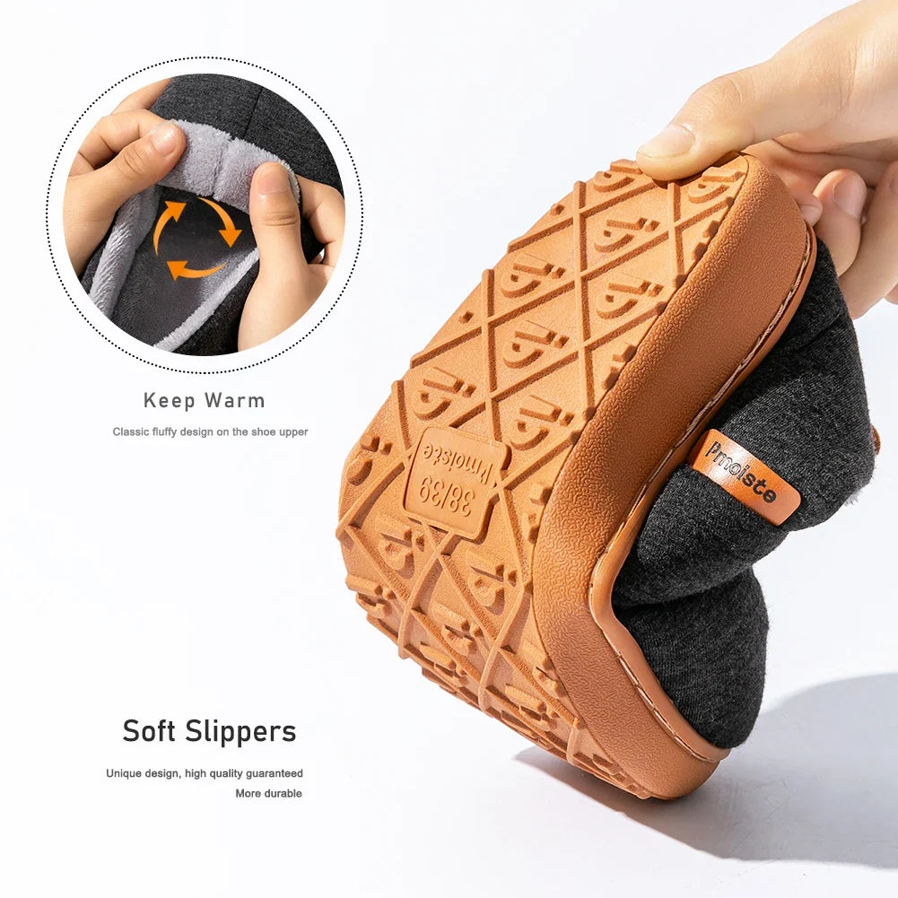 Pantoufles Chaudes Mixte à Mémoire de Forme – Semelle TPR Souple et Confortable pour l’Hiver