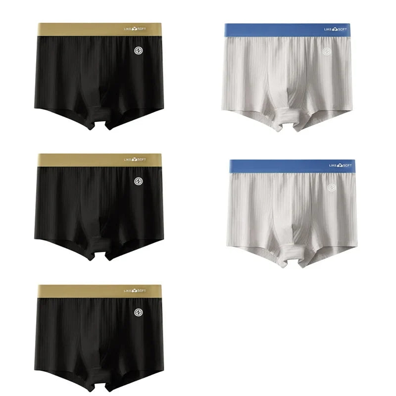 Lot 5 Boxers Homme Côtelés Respirants — Confort Quotidien, Sous-Vêtements