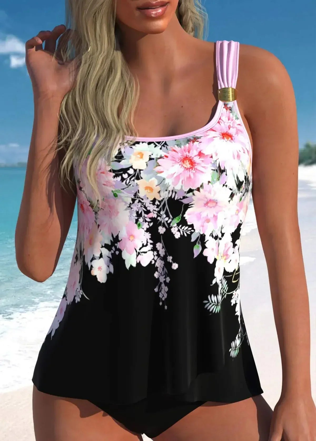 Tankini Femme Élégant Imprimé Floral Été