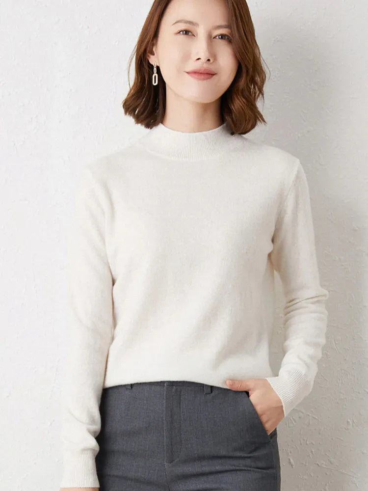 Pull Col Cheminée Seconde Peau Laine