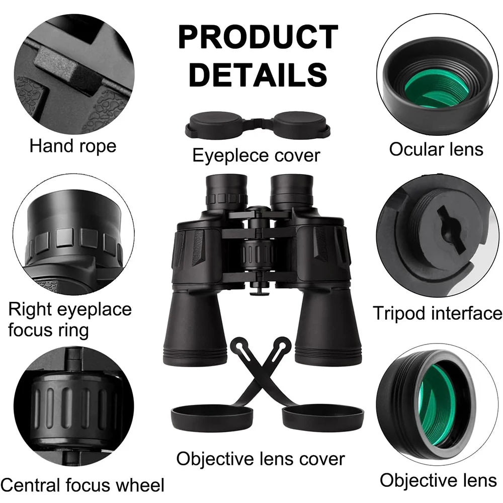 Jumelles 20x50 avec adaptateur smartphone — prisme BAK4, lentilles FMC