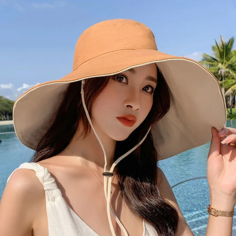 Chapeau Soleil Large Bord Femme UPF 50+ Réversible