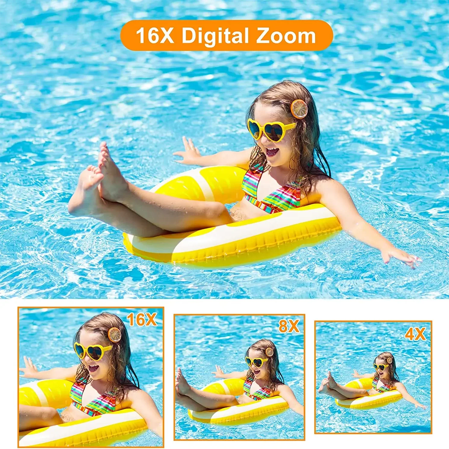 Appareil Photo Numérique HD 1080P 44MP – Zoom 16X – Écran 2,4″ – Rechargeable et Compact Housse + Carte SD 32 Go OFFERTE