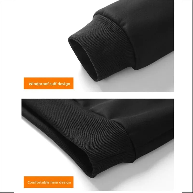 Sweat Homme Doublé Polaire – Col Rond, Manches Longues, Épais & Chaud