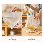 Lot de 3 Sacs de Conservation Alimentaire Hermétiques & Réutilisables avec Bouchon & Poignée – Pour Céréales & Aliments Secs – Entonnoir OFFERT