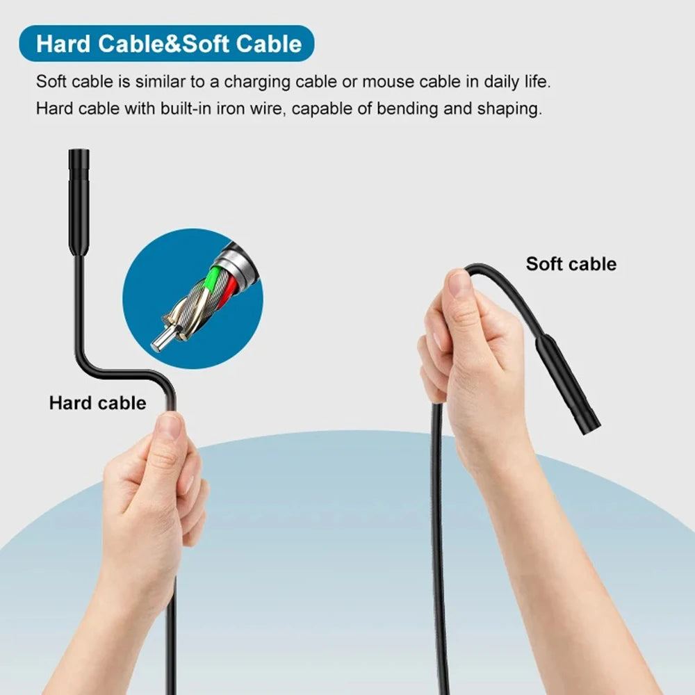 Caméra Endoscopique d’Inspection HD 960P pour iOS – Câble Souple de 1 à 10M – Inspection de Canalisations & Tuyaux