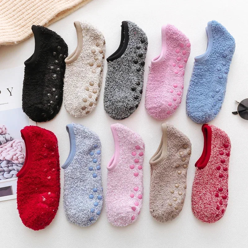 Chaussettes en Polaire Ultra Douce Antidérapantes - Lot de 3