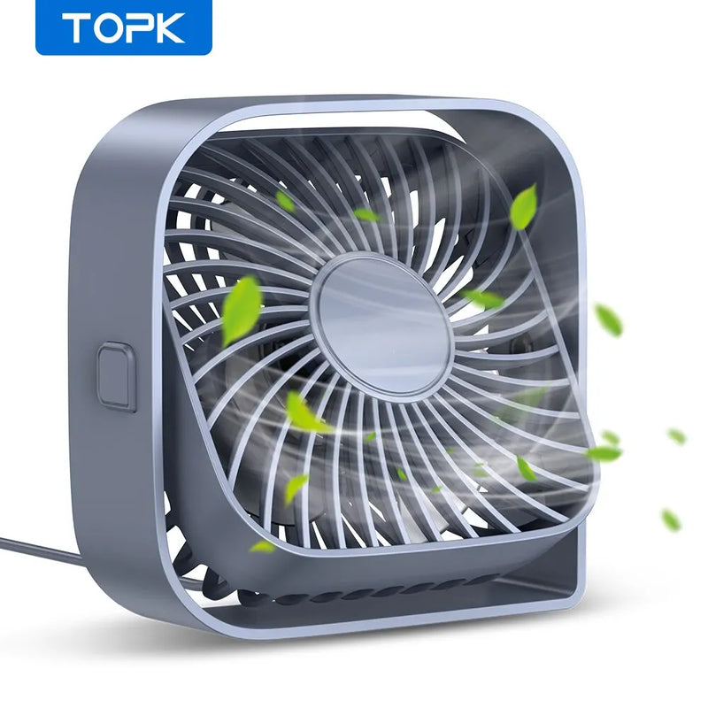 Mini Ventilateur Bureau Portable – Tête Pivotante 360°