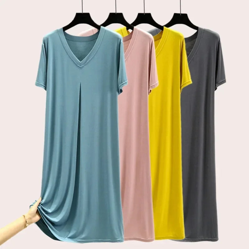 Robe de Nuit en Modal Fluide & Légère à Col V