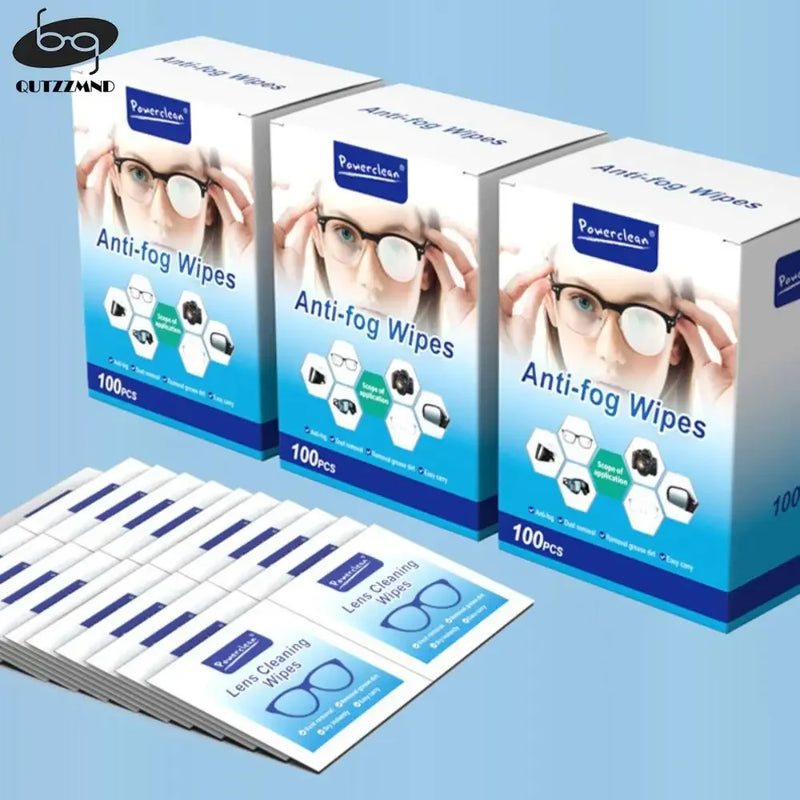 100 Lingettes Nettoyantes Anti-Buée pour Lunettes