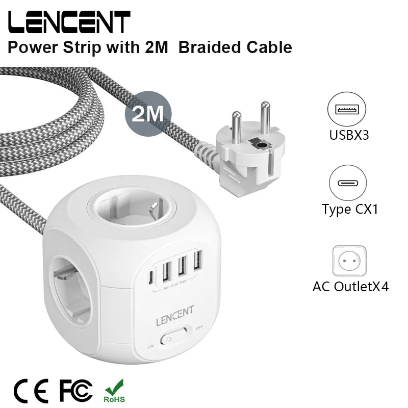 Multiprise rallonge USB 8 en 1 CUBE