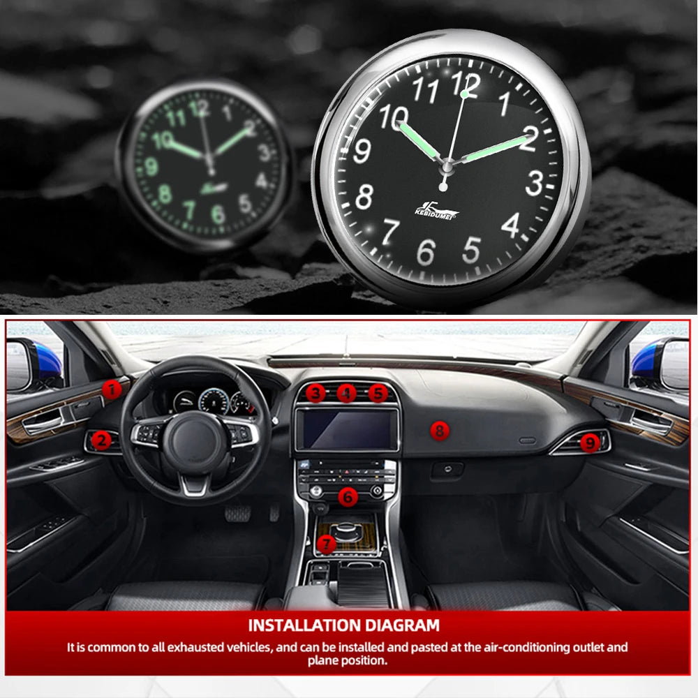 3x Mini Horloge Autoadhésive Lumineuse Quartz – Pratique & Discrète
