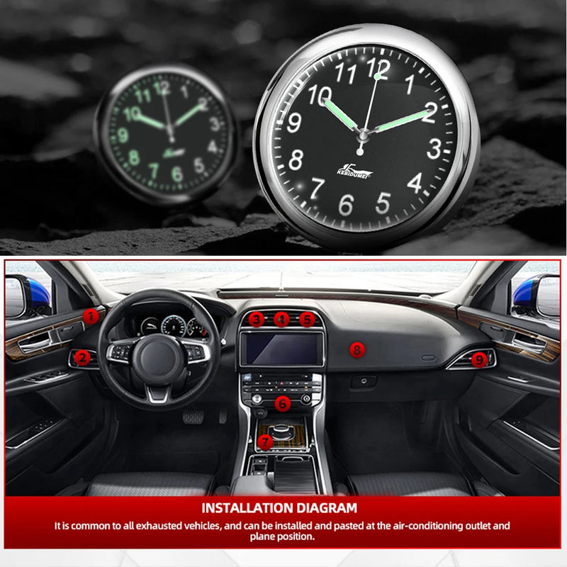 3x Mini Horloge Autoadhésive Lumineuse Quartz – Pratique & Discrète