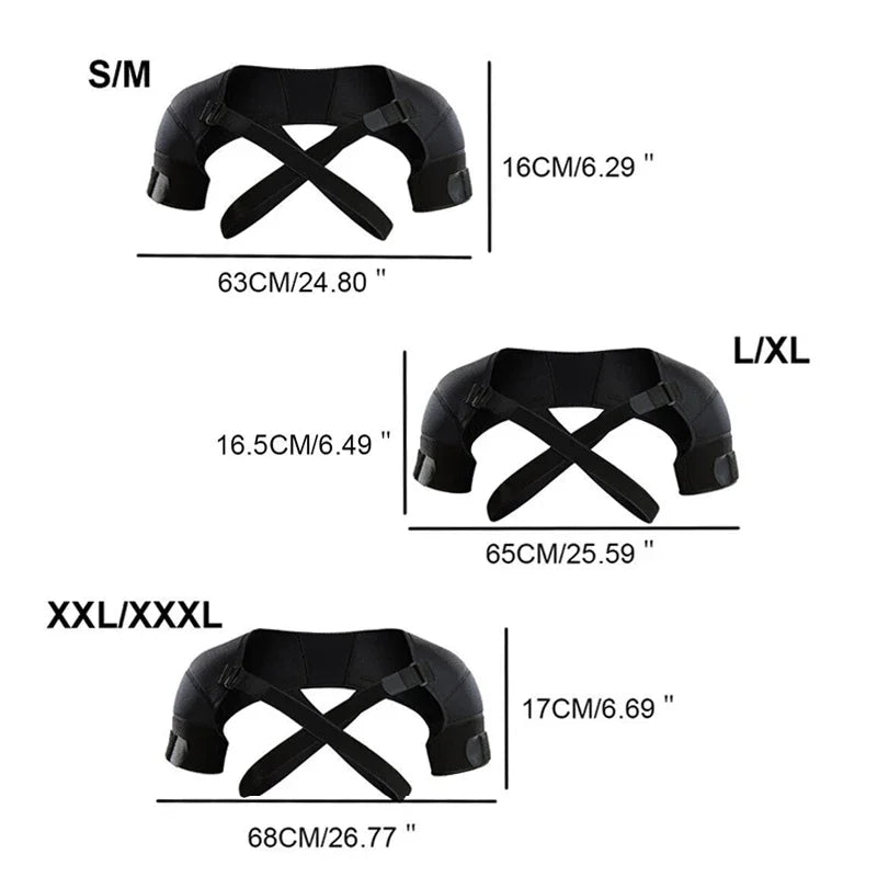 Double attelle d'épaules à compression croisée et sangles réglables