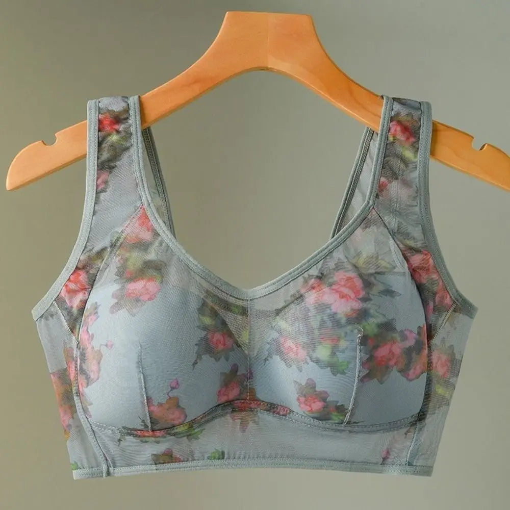 Brassière Push-Up Femme Florale Sans Armatures ni Agrafes - Douce & Confortable