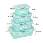 Lot de 4 Boîte de Conservation Pliables & Micro-Ondables en Silicone