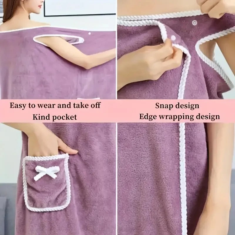Snap Bath Towel Robe - ULTRA absorbent