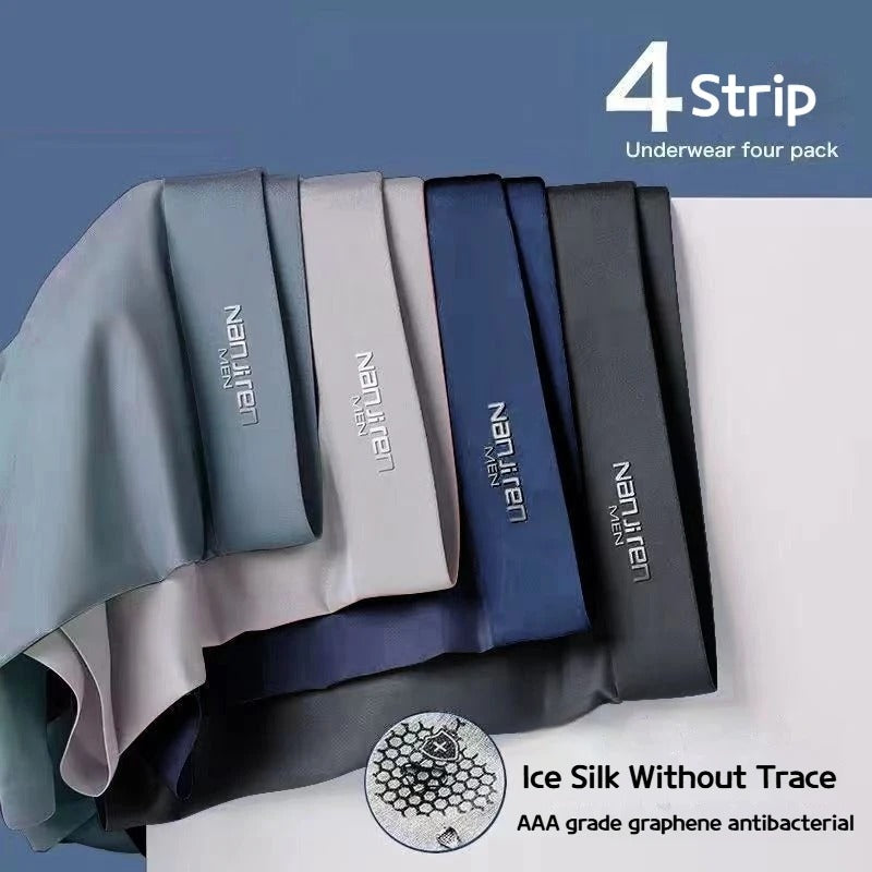 4x Boxer en soie glacée anti bactérien
