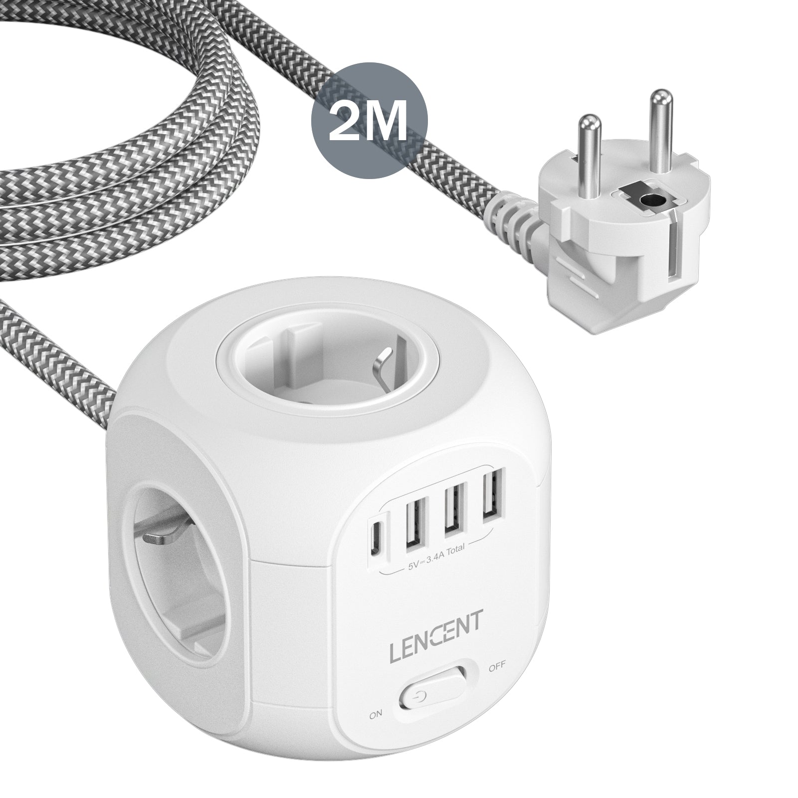 Multiprise rallonge USB 8 en 1 CUBE
