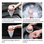 2x Attrapes cheveux & poils pour machine à laver
