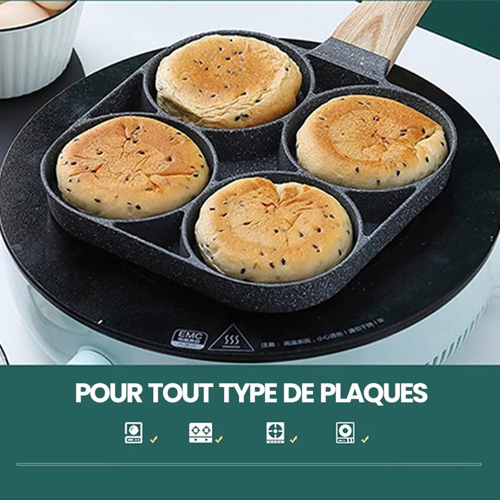 EASY COOK - Poêle à 4 compartiments antiadhésive