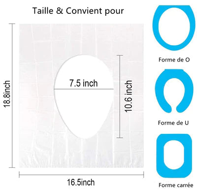 50x Protège siège WC biodégradable