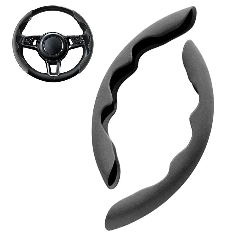 Non-slip car steering wheel cover