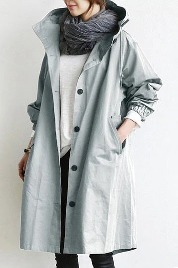 Trench-Coat Décontracté à capuche - imperméable