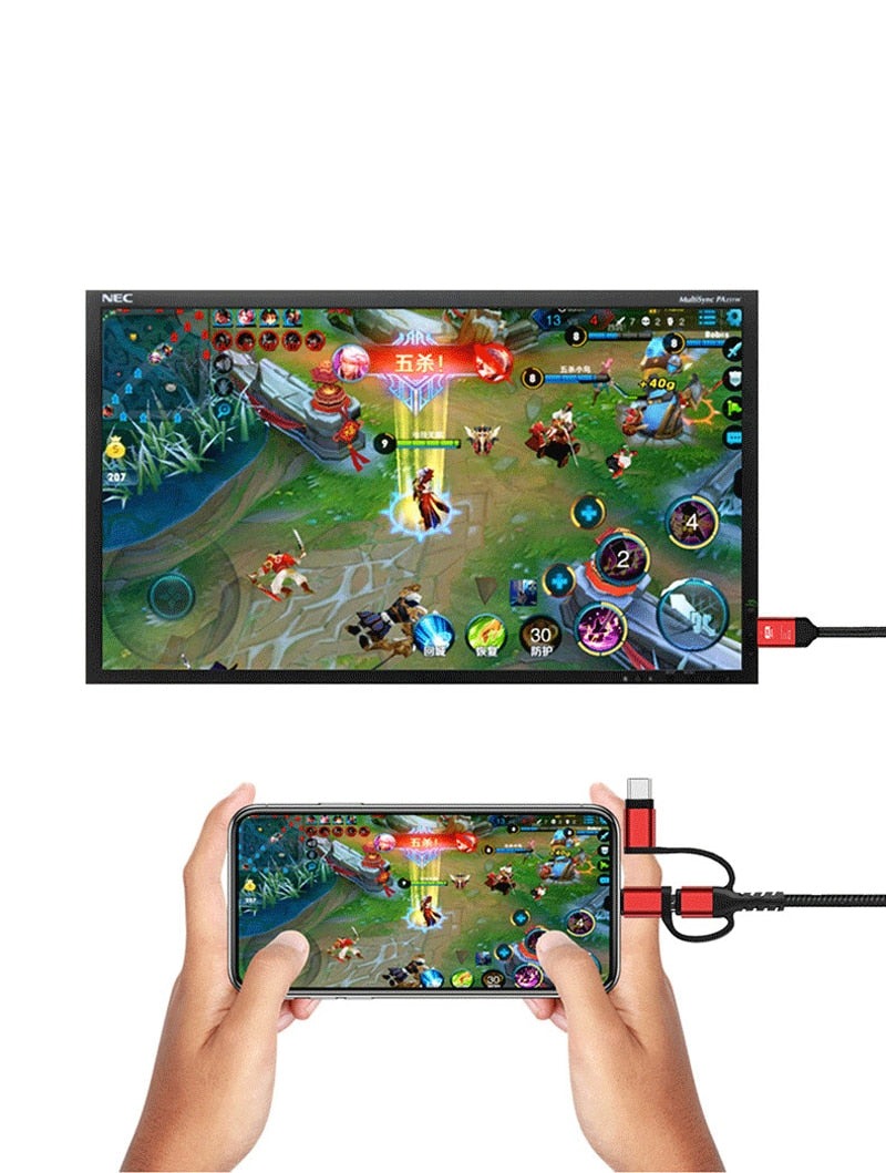 Câble HDMI smartphone 3 en 1 - Votre téléphone sur la TV !