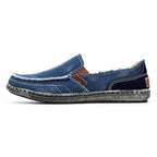 Mocassins en toile denim délavé