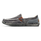Mocassins en toile denim délavé