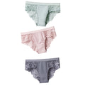 Lot de 3 Culottes féminines en coton à dentelle