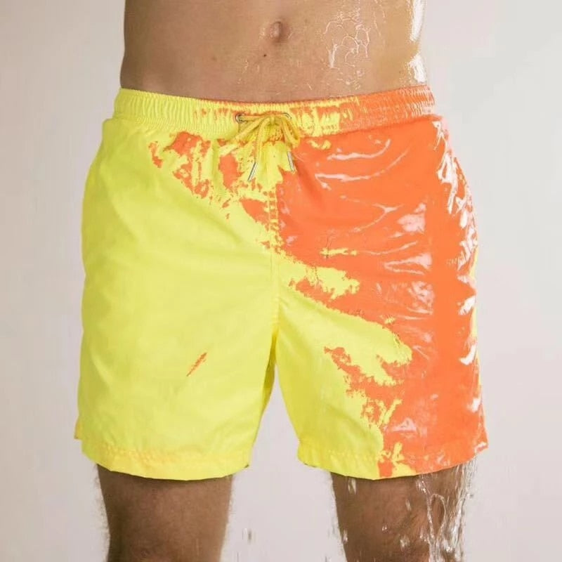 Color-changing swim trunks