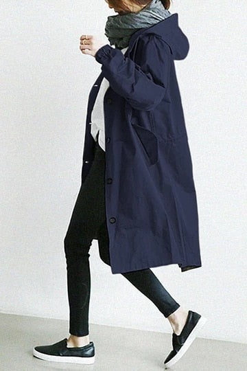 Trench-Coat Décontracté à capuche - imperméable