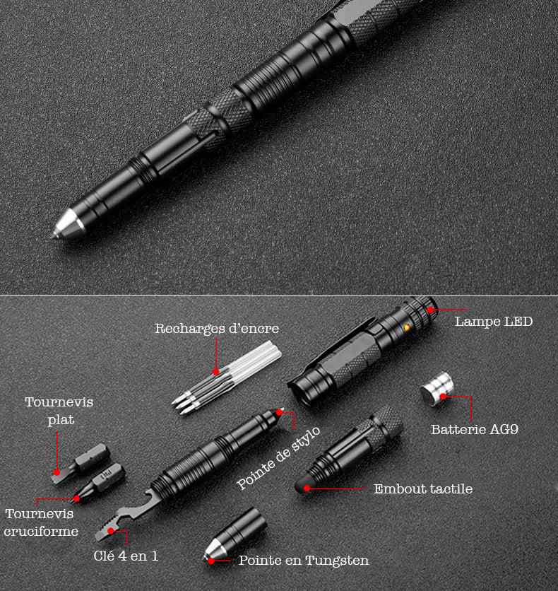 Stylo tactique multifonctions