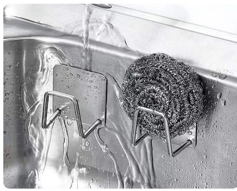 4x Support auto-adhesif pour éponge et serviette