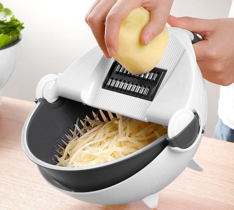 Coupe-légumes manuel multifonctionnel avec panier