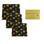 BEE WRAP - Set of 3 Reusable Beeswax Food Wraps