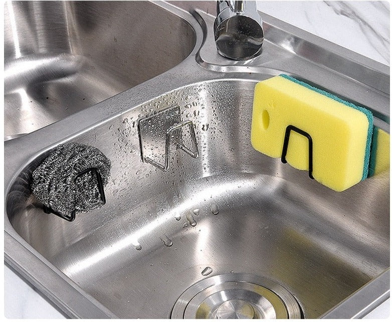 4x Support auto-adhesif pour éponge et serviette